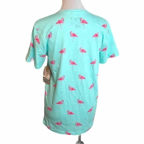 Knicker Bocker Flamingo Crew Neck Shirt Blue Pink · Whatnot: Buy, Sell ...