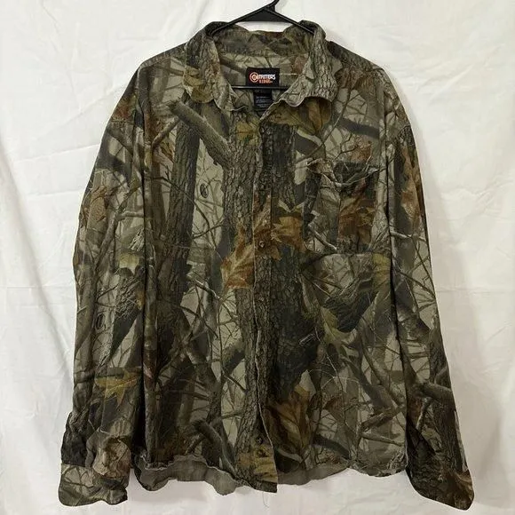 Outfitters Ridge Realtree Hardwoods Camo Button Up Shirt Sz 3XL Organic ...