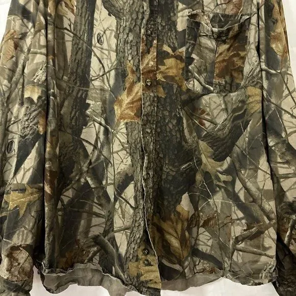 Outfitters Ridge Realtree Hardwoods Camo Button Up Shirt Sz 3XL Organic ...