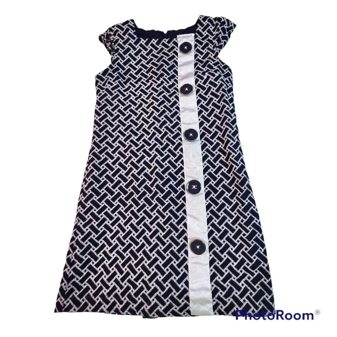 KC Parker by Hartstrings Girls Size 7 Blue and White Herringbone