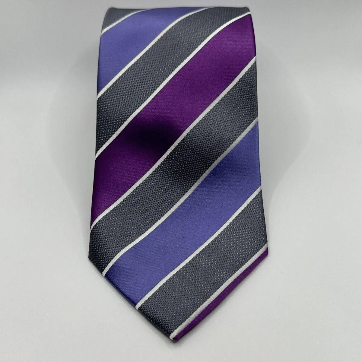 John Sparks Men's Tie Purple and Silver Striped Necktie 3.25 x 59 ...