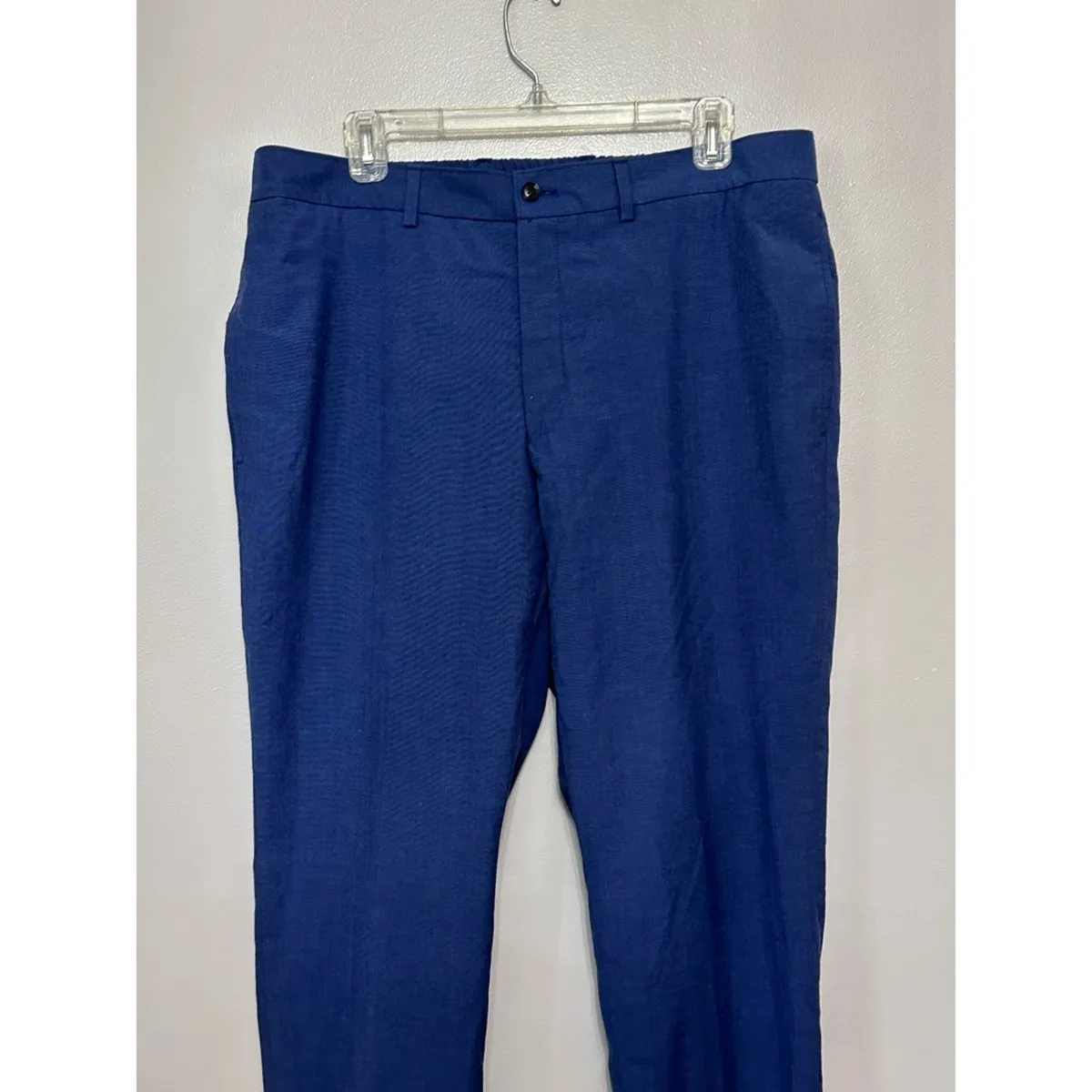 Ted Baker London Mens Chino Pants Blue Pockets Raw Hem Flat Front 38x38 ...