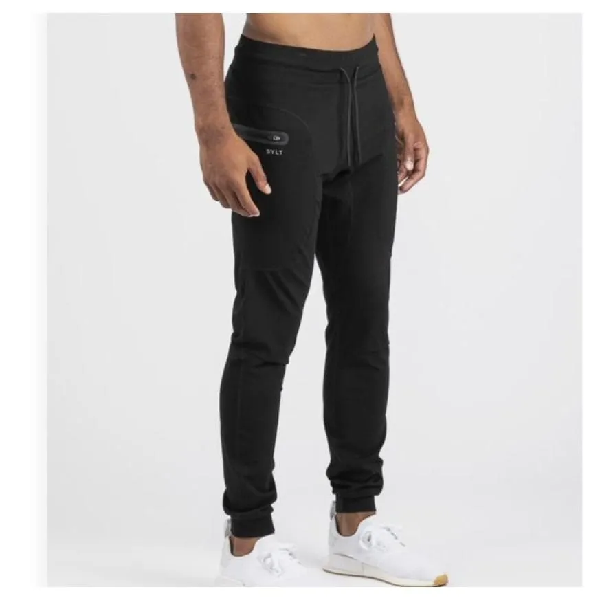 BYLT Basics Mens Elite+ Jogger Athletic Pants Side Zip Pockets Black ...