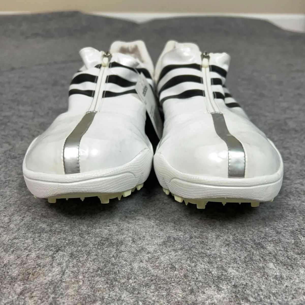 Adidas Mens Shoe 14.5 White Black Cleat Long Jump Track Spikes Sports