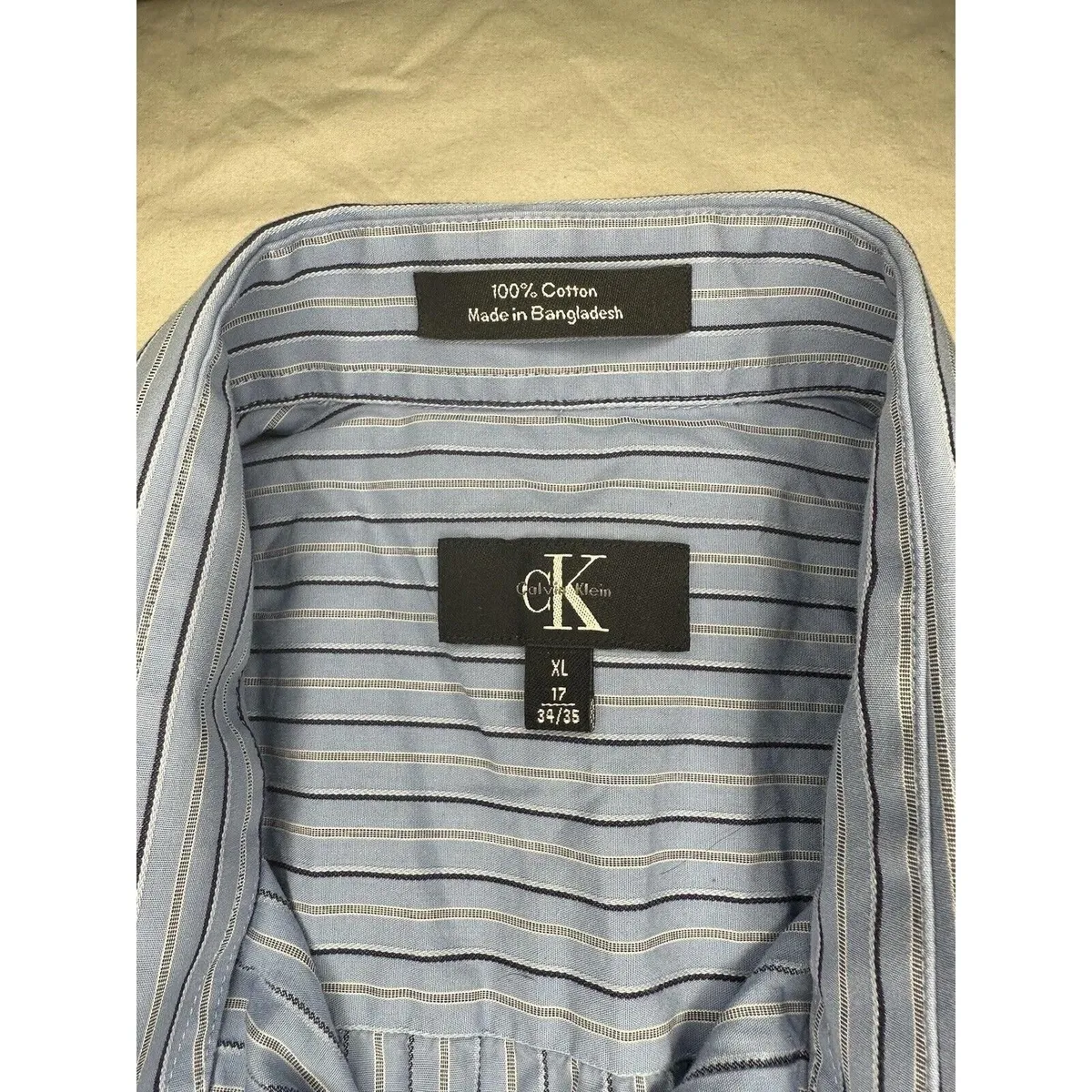 Stüssy Standard Logo Long Sleeve Shirt | Blue Stripe | SVD UK