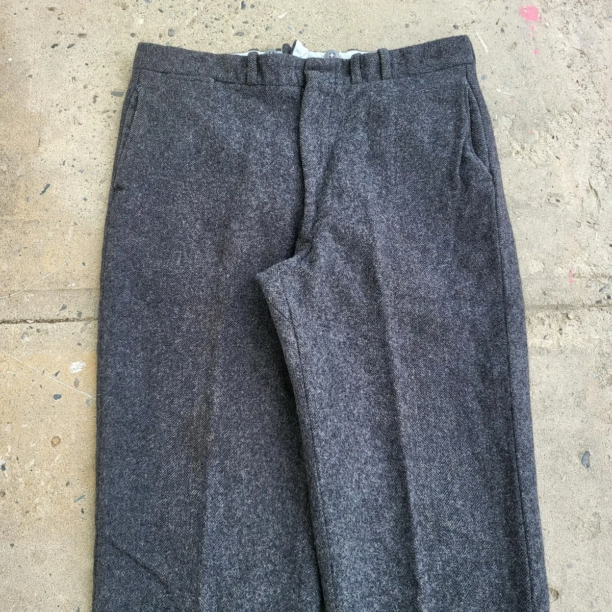 Woolrich Wool Pants Size 34x28 Made in USA 70s Gray Outdoors Hunting
