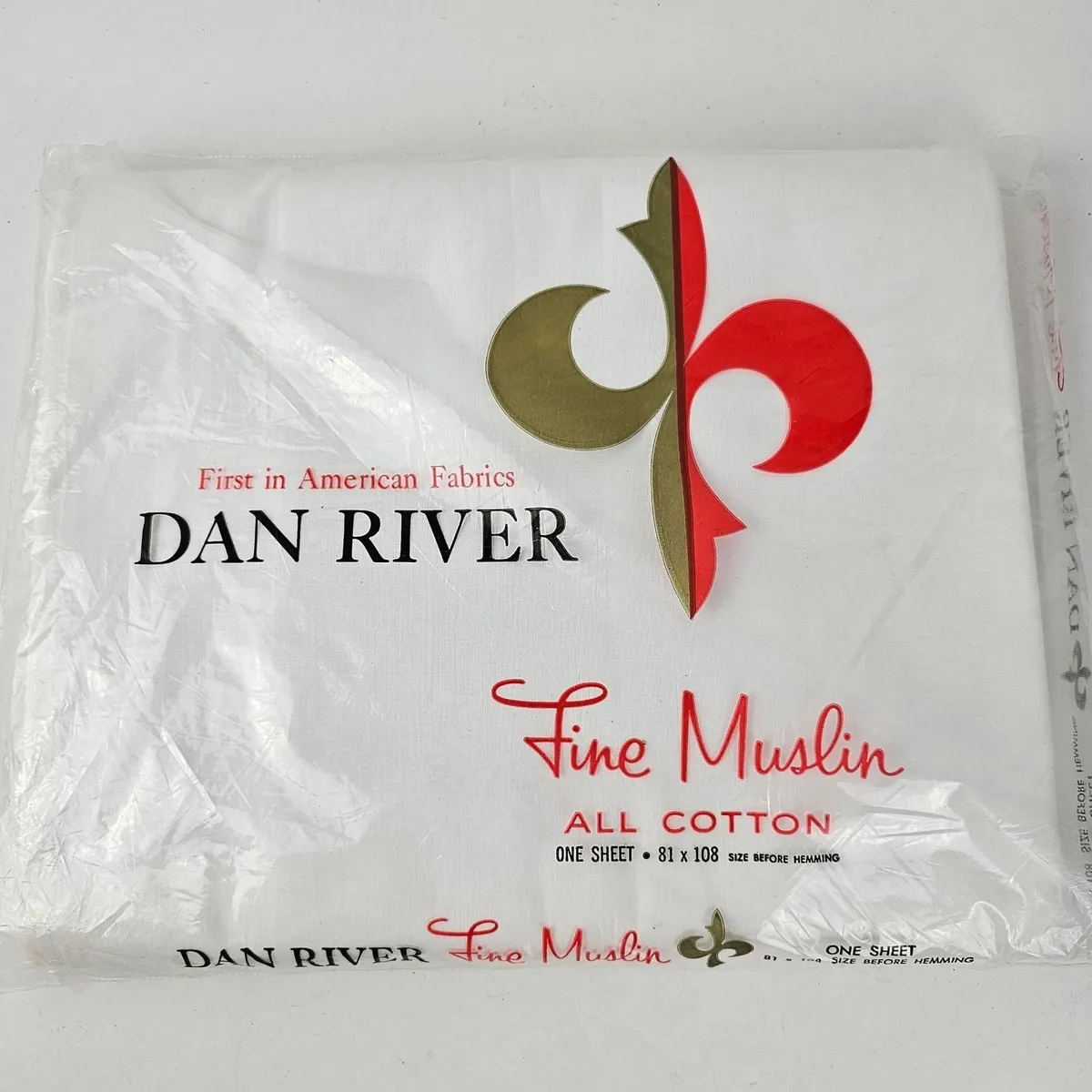 Vintage Dan River White Muslin Cotton Flat Sheet Nip X Crafts