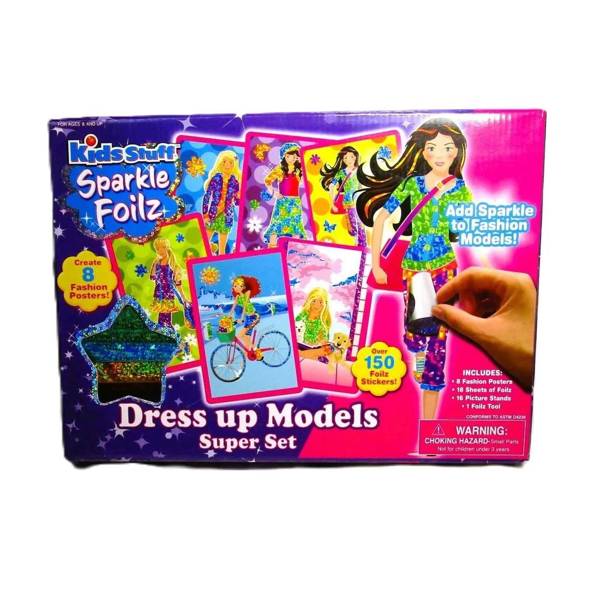 Kids Stuff Sparkle Foilz Dress Up Fashion Models Super Set 8 Modern ...