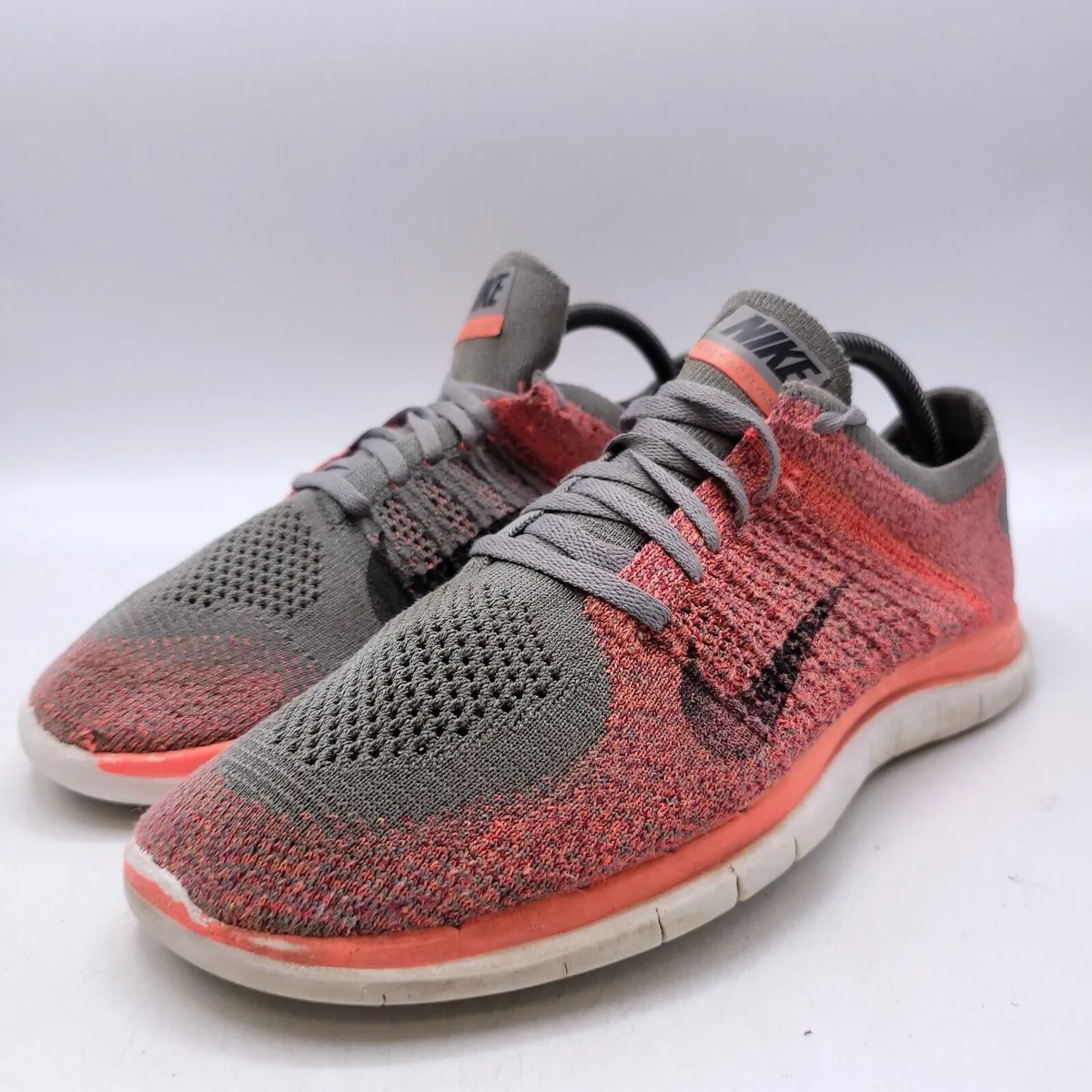 Nike Free 4.0 Flyknit Athletic Running Shoe Womens Size 10 631050 006 Gray Pink Whatnot Buy Sell Go Live