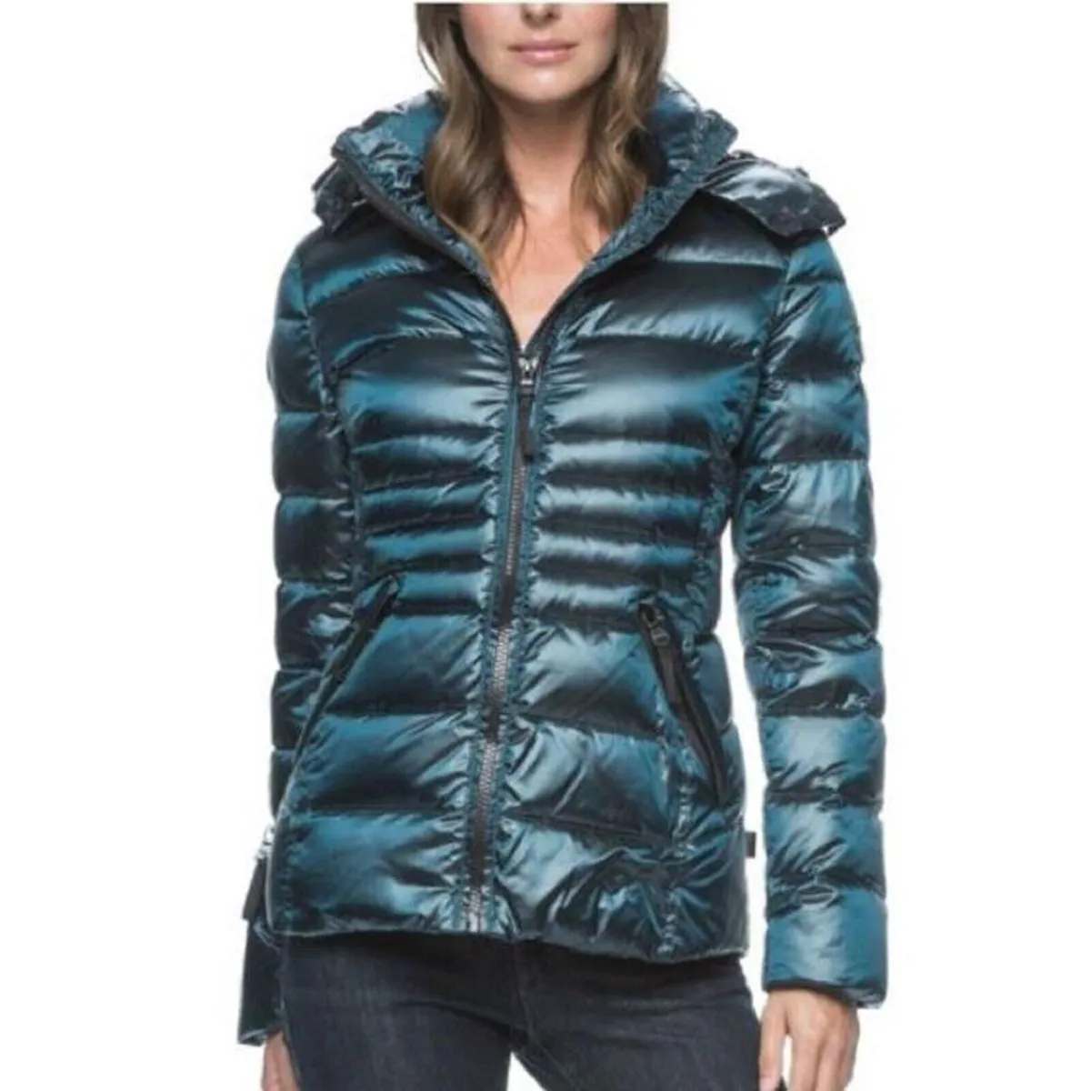 NWT Andrew Marc Teal outlet Anorak Parka Coat