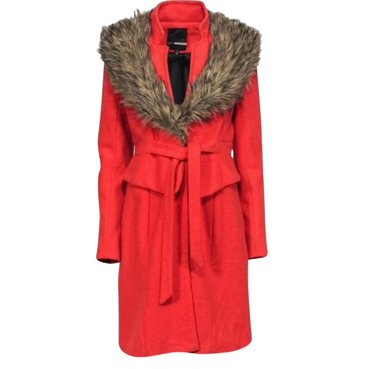 ANTHROPOLOGIE Plenty by Tracy Reece Faux Fur Belted Wool Blend Pea Coat Size 4P Whatnot Buy Sell Go Live