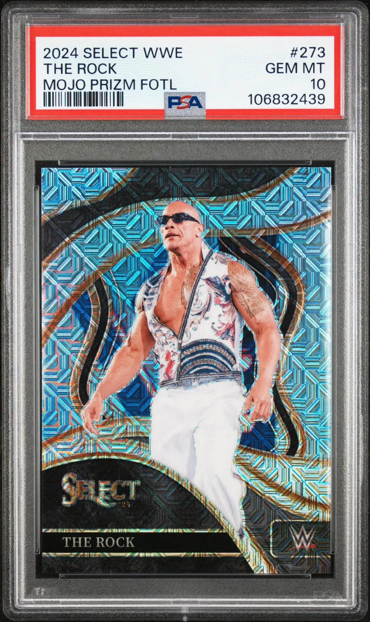 2024 Panini Select WWE The Rock #273 Mojo Prizm Fotl /8 PSA