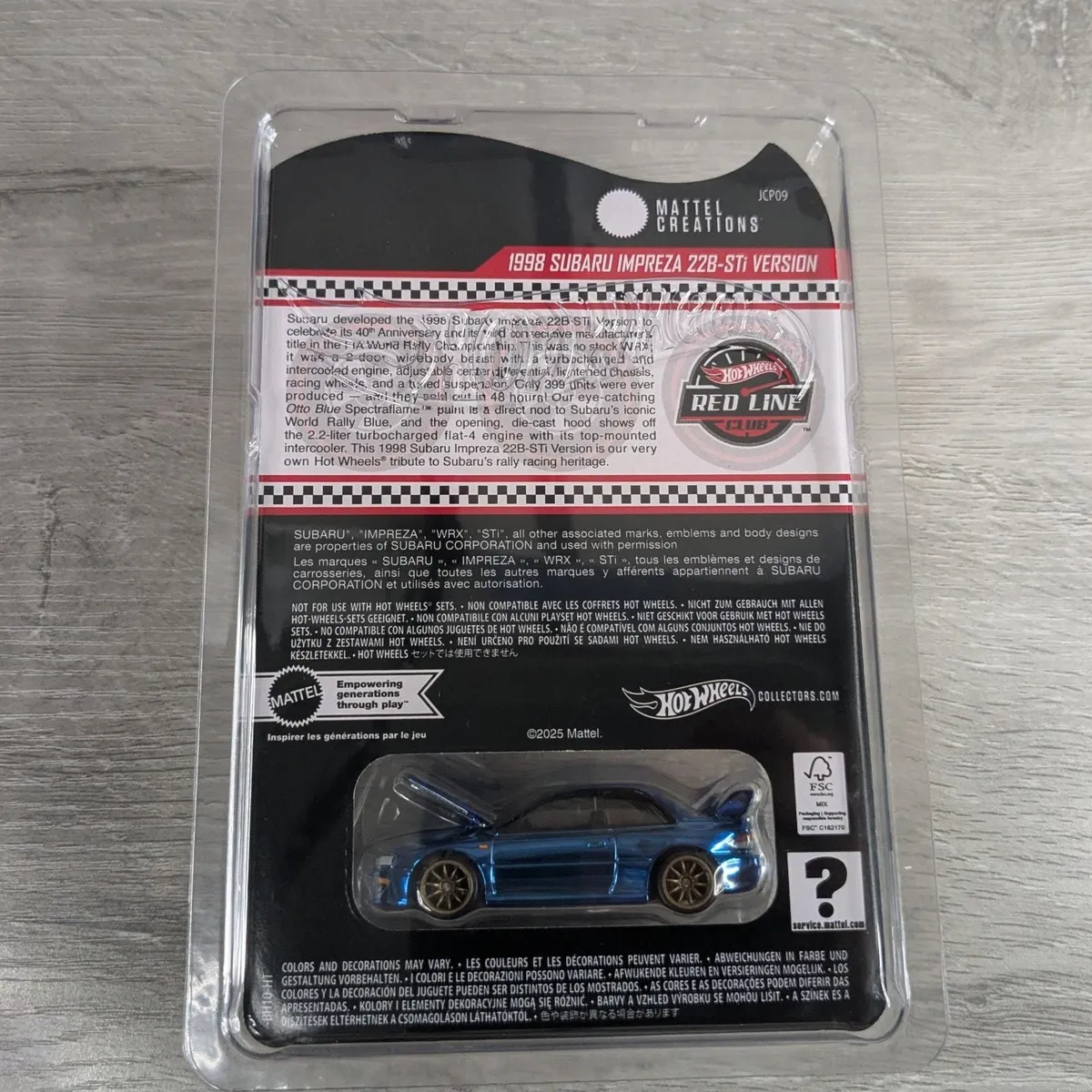 Hot Wheels RLC 2025 - 1998 Subaru Impreza 22B-STi Version