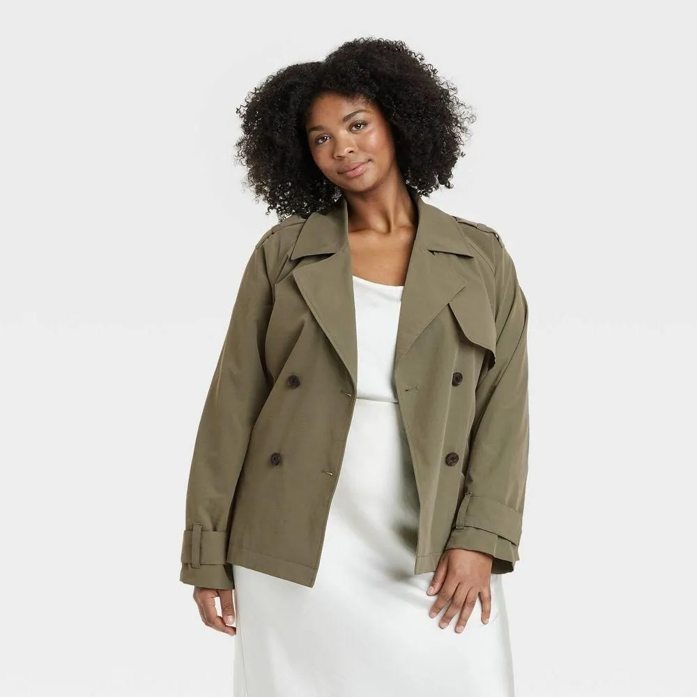 New with Tags - Size XXL - Women's Short Trench Coat - A New Day