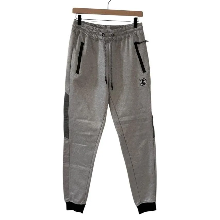 Encrypted Silver Gray Sweatpants Medium Tech Edge Zippered