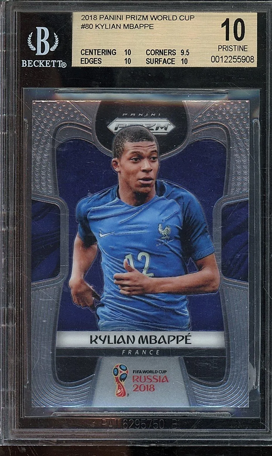 2018 Panini Prizm World Cup Kylian Mbappe BGS 10