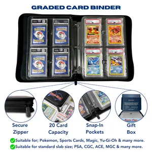 Show-Dex Graded Card Binder - 20 Card Capacity Zip Binder Folder  Whatnot:  Shop, Sell, Connect