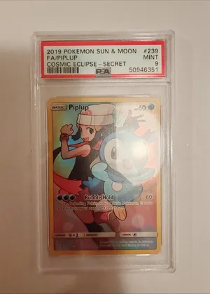 2019 Pokemon Sun & Moon Cosmic Eclipse 239 Piplup Secret - PSA 9 | Ozzie Collectables