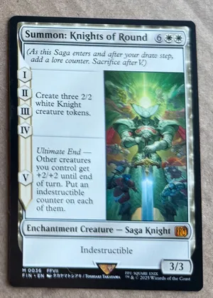 knights of the round mtg final fantasy Summon: Knights of Round [359] [Borderless] [FINAL FANTASY] [Foil] – Face  to Face Games main image 1