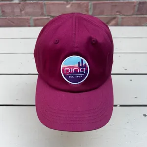 PING Ladies Iconic Golf Hat Magenta Womens Cap Adjustable Strap Arizona ...