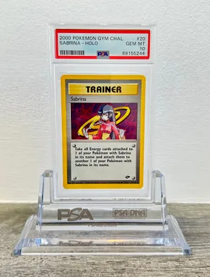 holographic sabrina trainer card Pokemon JP Holo Take all Energy cards attached to 1 of your Pokmon with Sabrina in its name and attach them to another 1 of your Pokmon with Sabrina in its name 2000 Pokemon Gym Challenge Trainer