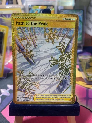path to the peak pokemon card 213/189 Rare Secret (SWSH Astral Radiance) + TitanCards Toploader Toys you cant play this card All "Path to the Peak"