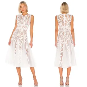 bronx and banco saba blanc floral-appliqué lace midi dress FARM Rio Red Berry Garden Long Sleeve Pleated Maxi Dress, Berry Garden Red / XXS main image 0