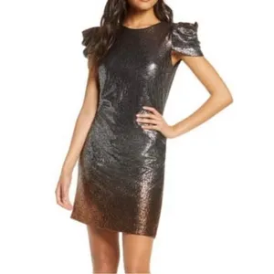NWT Julia Jordan Ombré Sparkle Dress Silver/Bronze Size 6