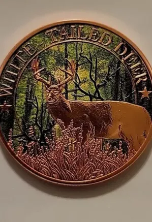 Colorized Deer/Rifle 1 AVDP Ounce 999 Copper round · Whatnot