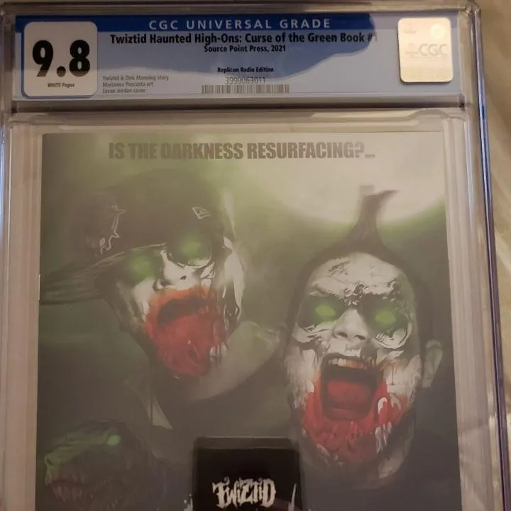 Product image for 9.8 CGC GRADED JAVAN JORDAN EXCLUSIVE COVER TRADE DRESS. 100 PRINT RUN  TWIZTID HAUNTED HIGH-ONS CURSE OF THE GREEN BOOK ISSUE 1 #1