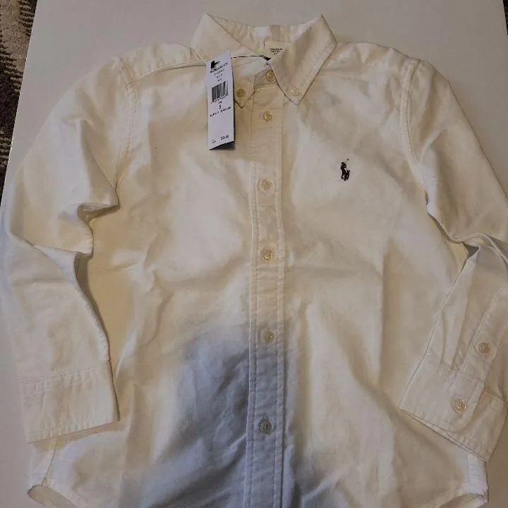 Product image for POLO RALPH LAUREN BOYS SIZE 5 WHITE SHIRT