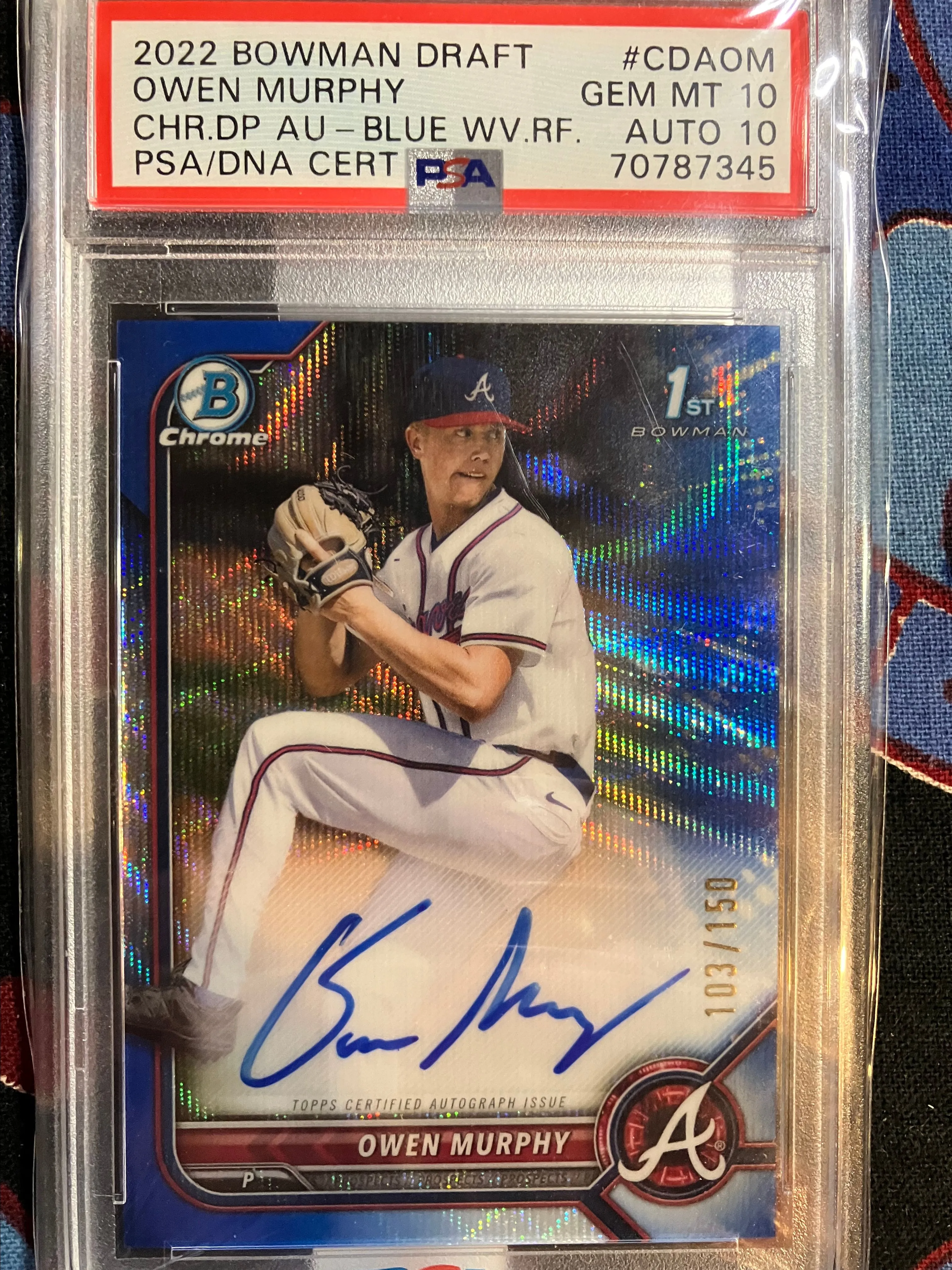 Product image for 2022 Bowman Draft #CDAOM Owen Murphy  PSA 10 DNA 10 POP 3