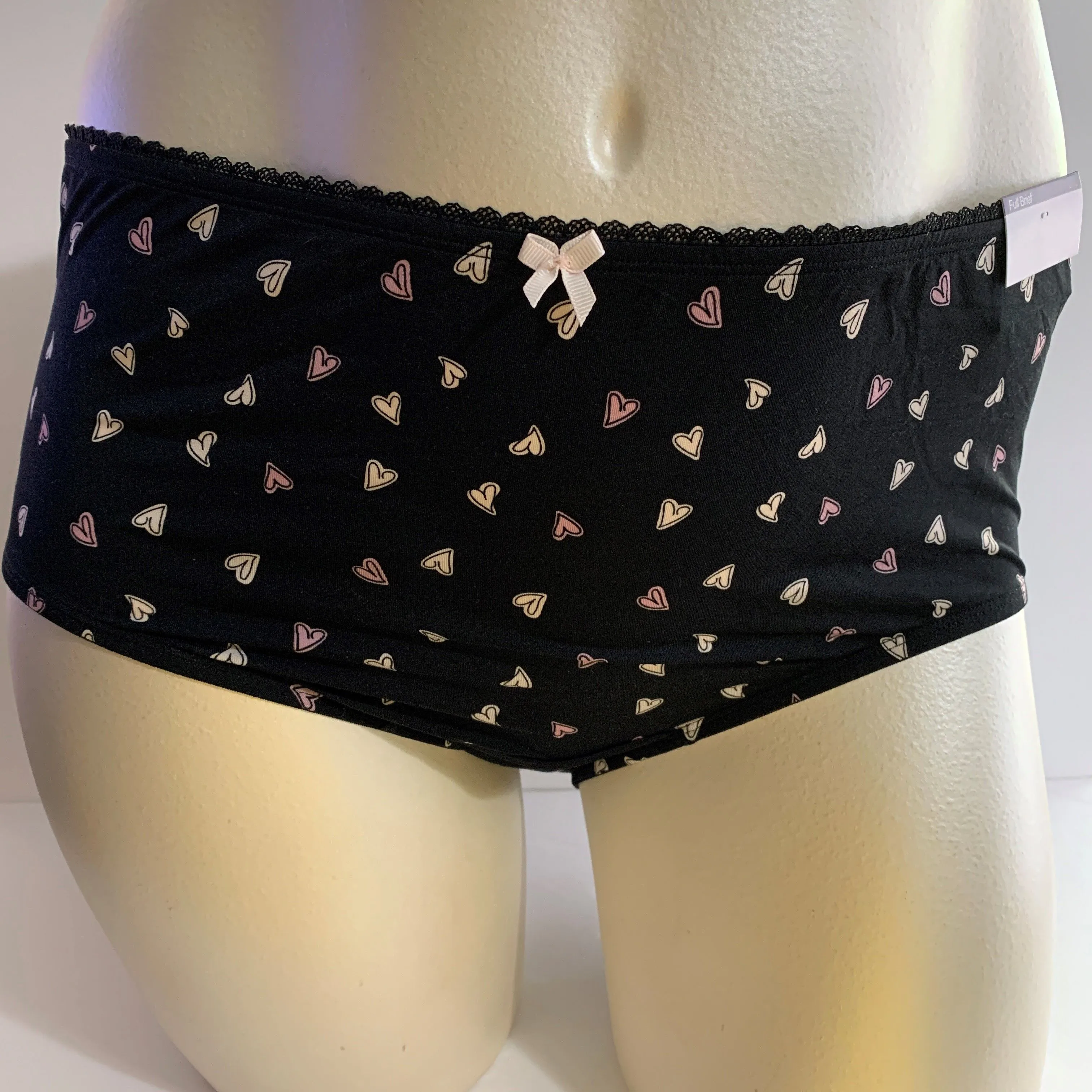 Product image for Catherines Full Brief Panties Underwear Microfiber Hearts Valentine Day Plus 2X