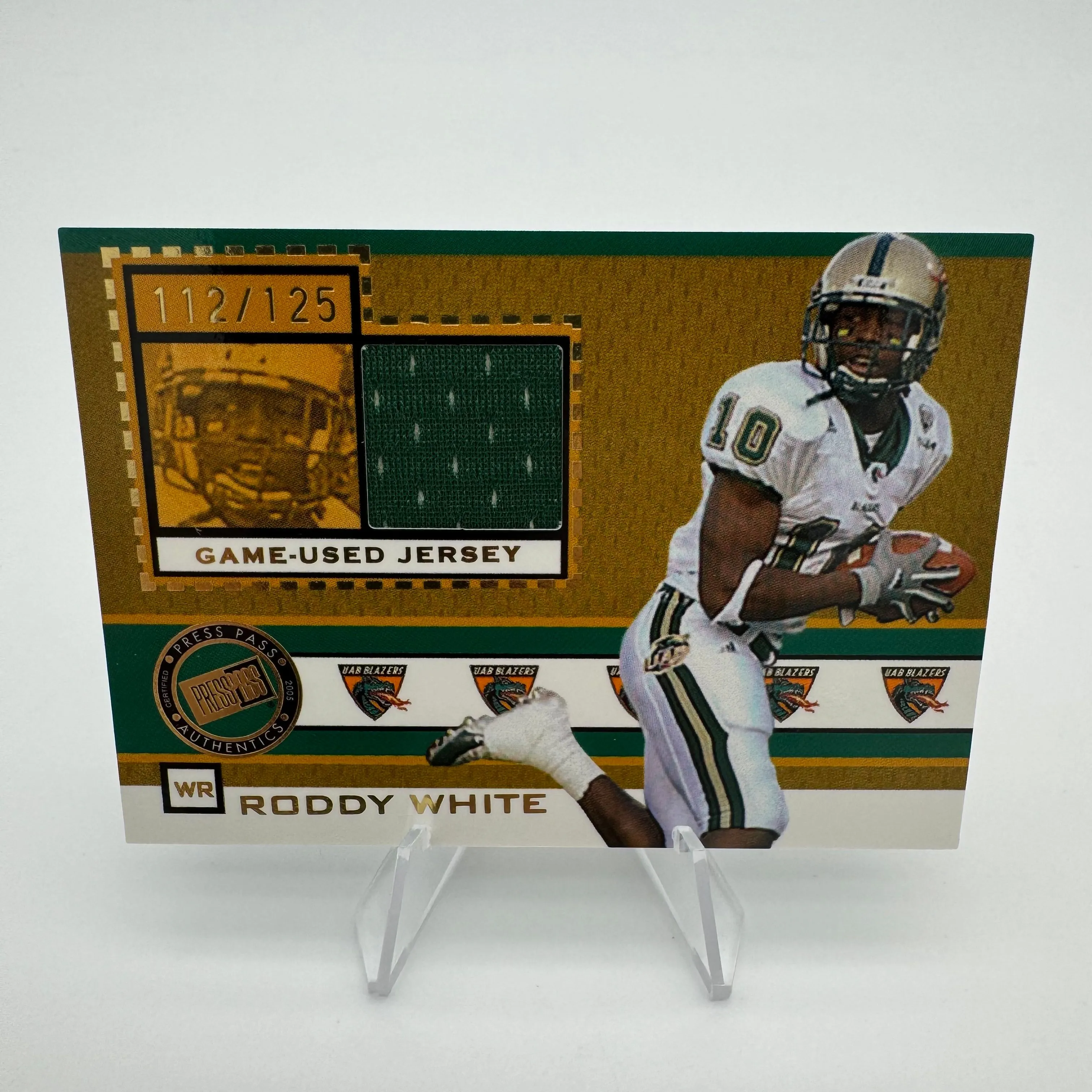 Product image for Roddy White 2005 Press Pass Authentics RC Game Worn Jereey Gold /125