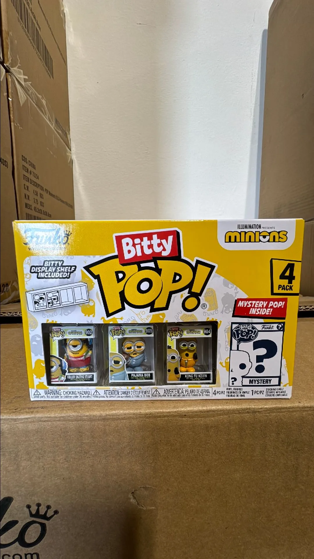 Product image for Bitty Pop! Minions Roller Skating Stuart 4 Pack