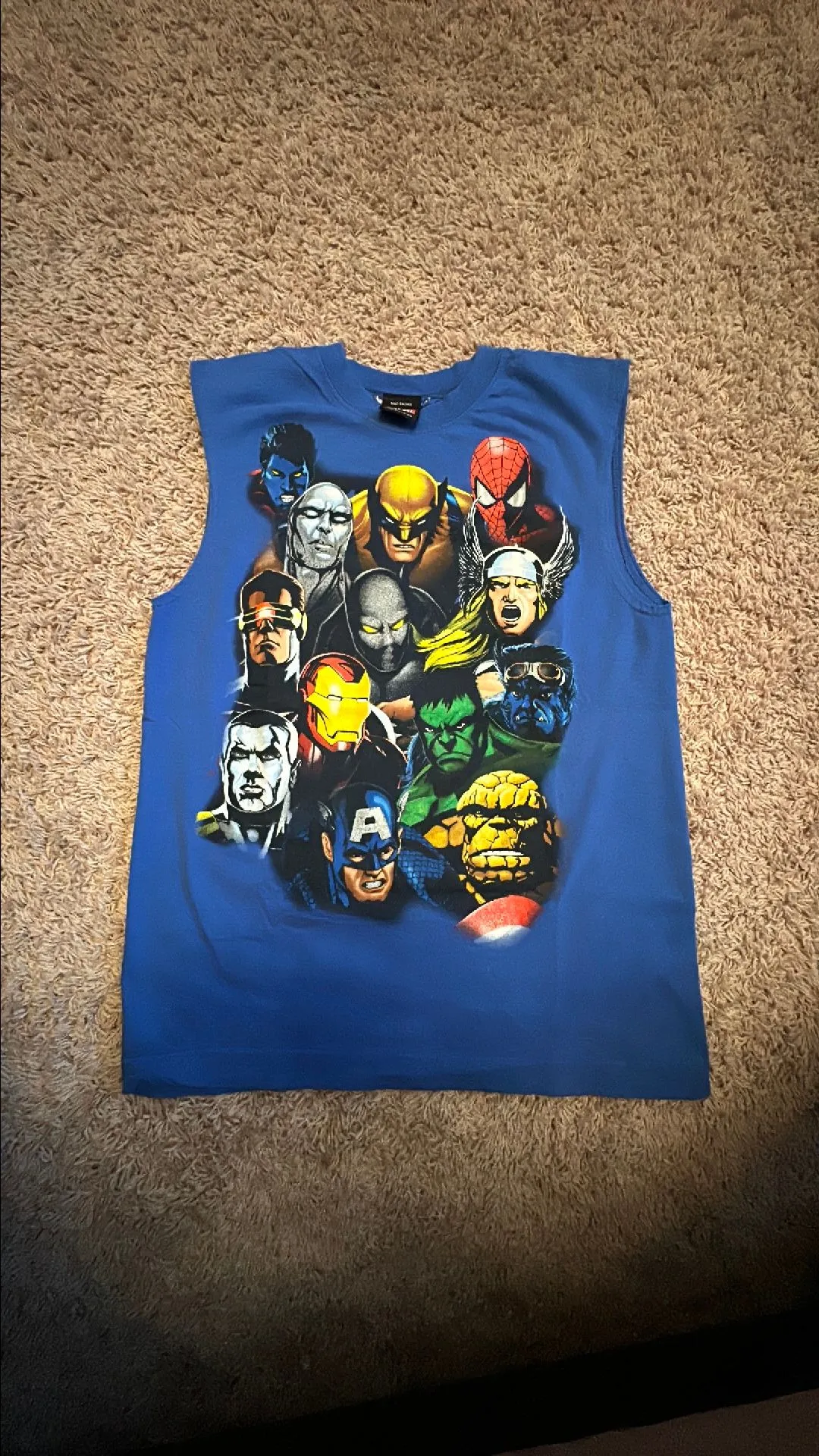 Product image for Marvel Mad Engine Heroes Villains Sleeveless Shirt Size Large