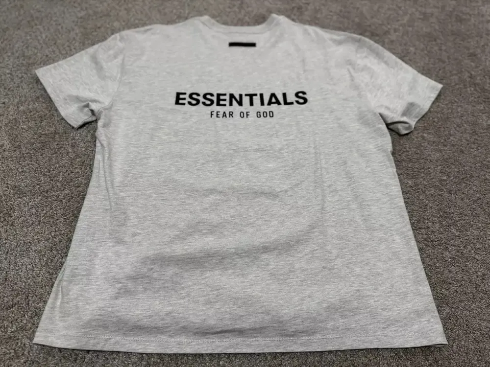 Product image for Fear Of God Essentials T-Shirt (Oatmeal) | Size L |  25 x 30