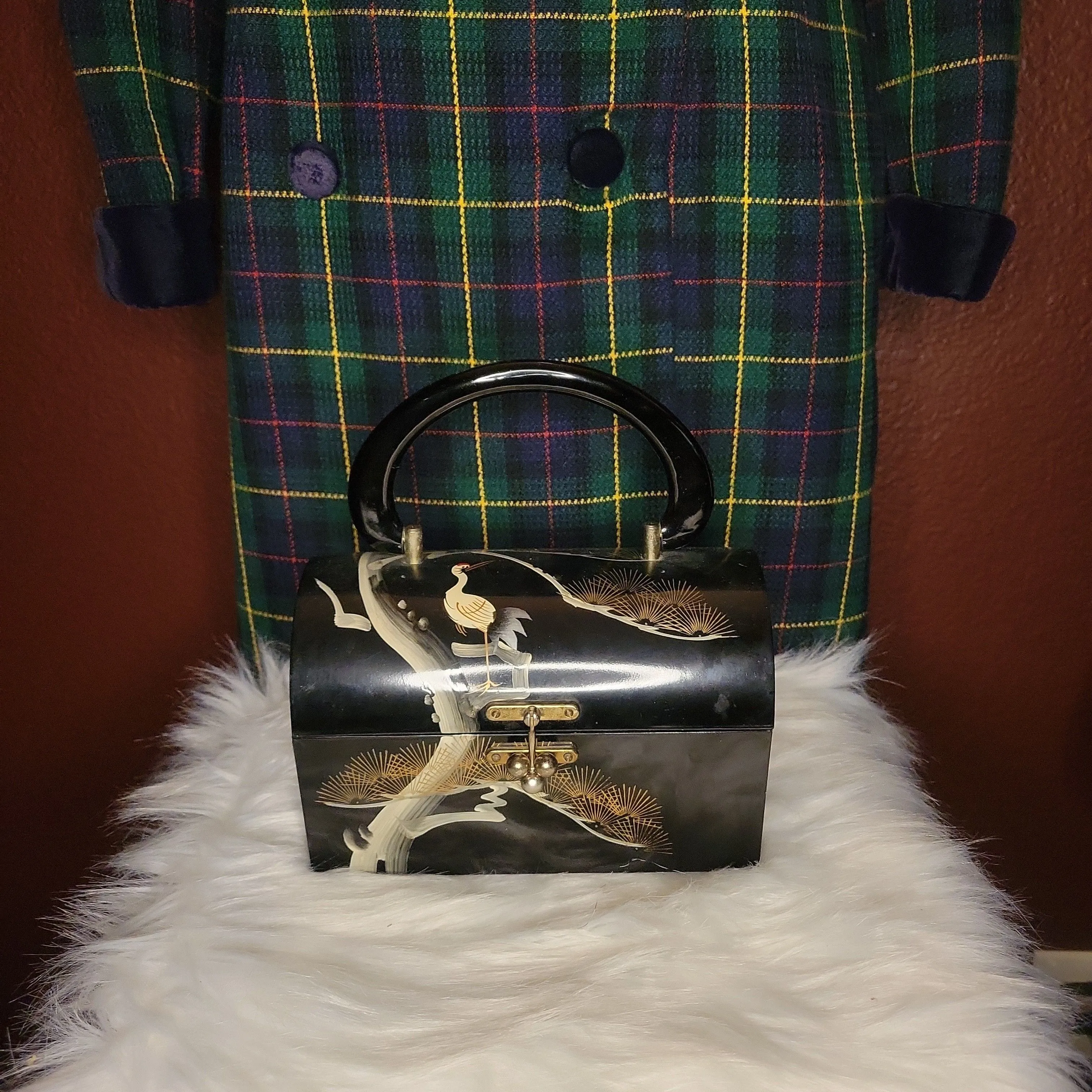 Product image for VTG  WOODEN LUNCHBOX PURSE