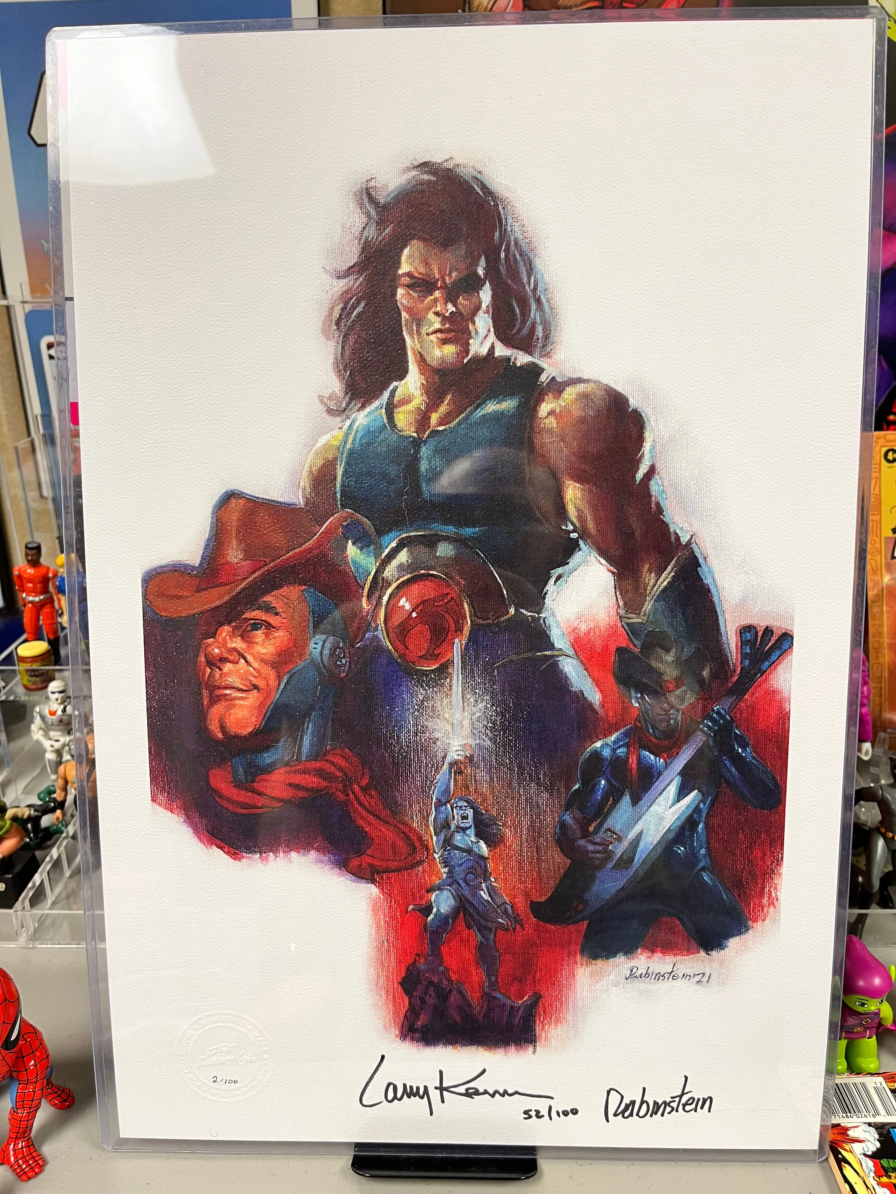 Product image for (Double Signed)LION-O & BLUEGRASS: VOICES OF LARRY KENNEY by Joe Rubinstein Art Print / 12" x 18"