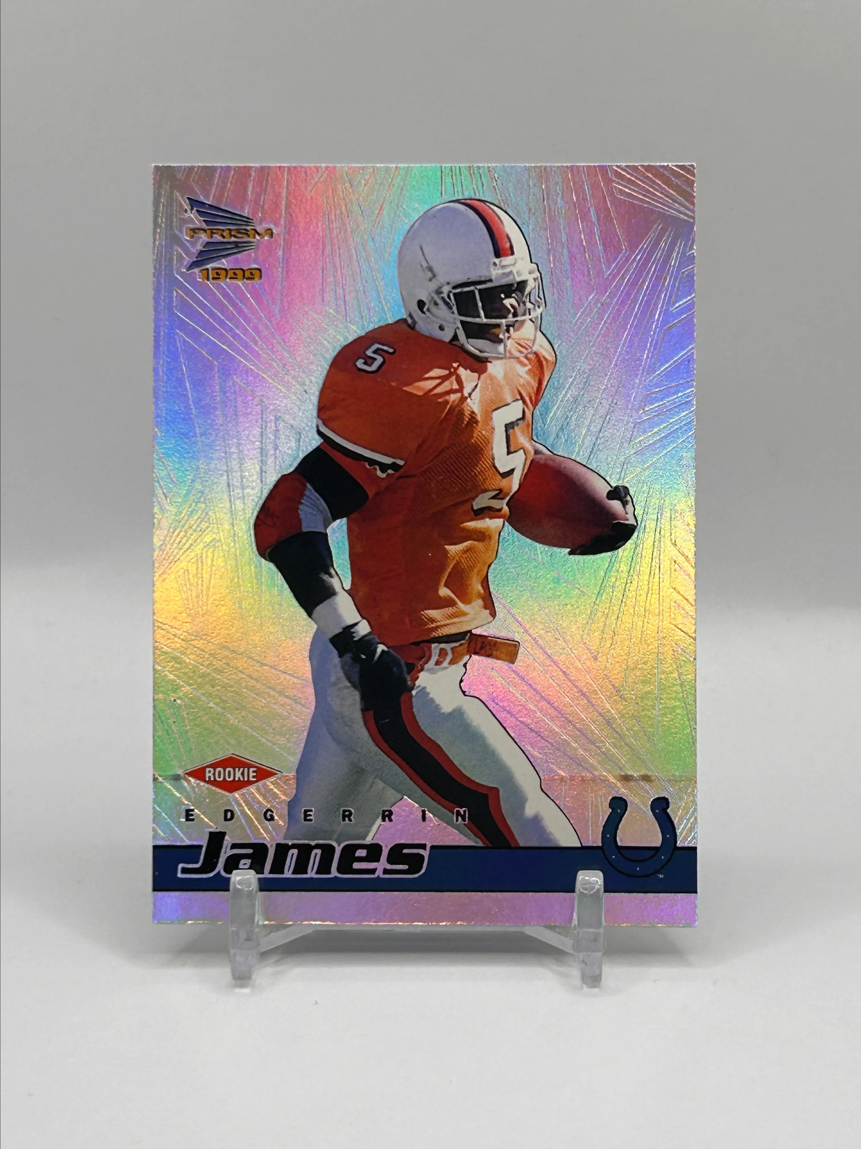 Product image for 1999 Pacific Football • Edgerrin James Holo Prism Rookie
