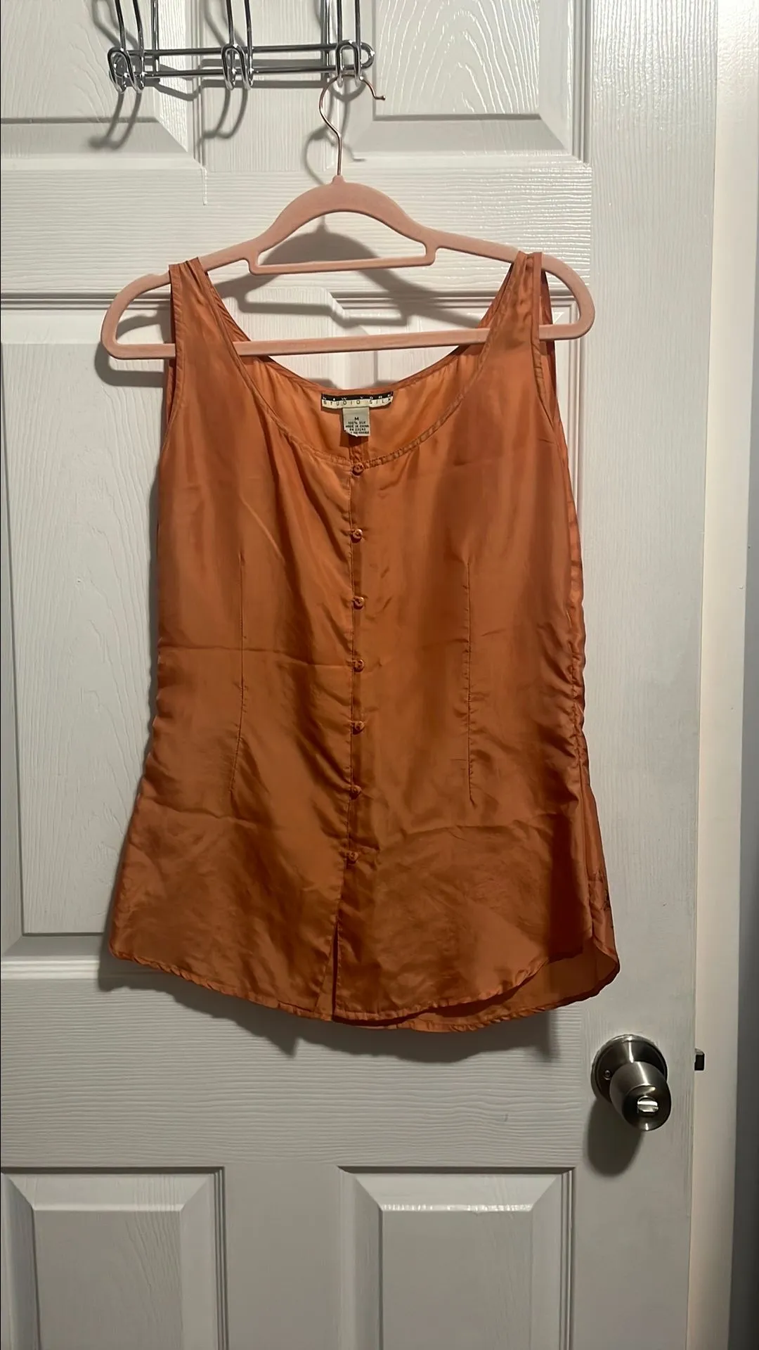 Product image for New York studio silk pinky orange top