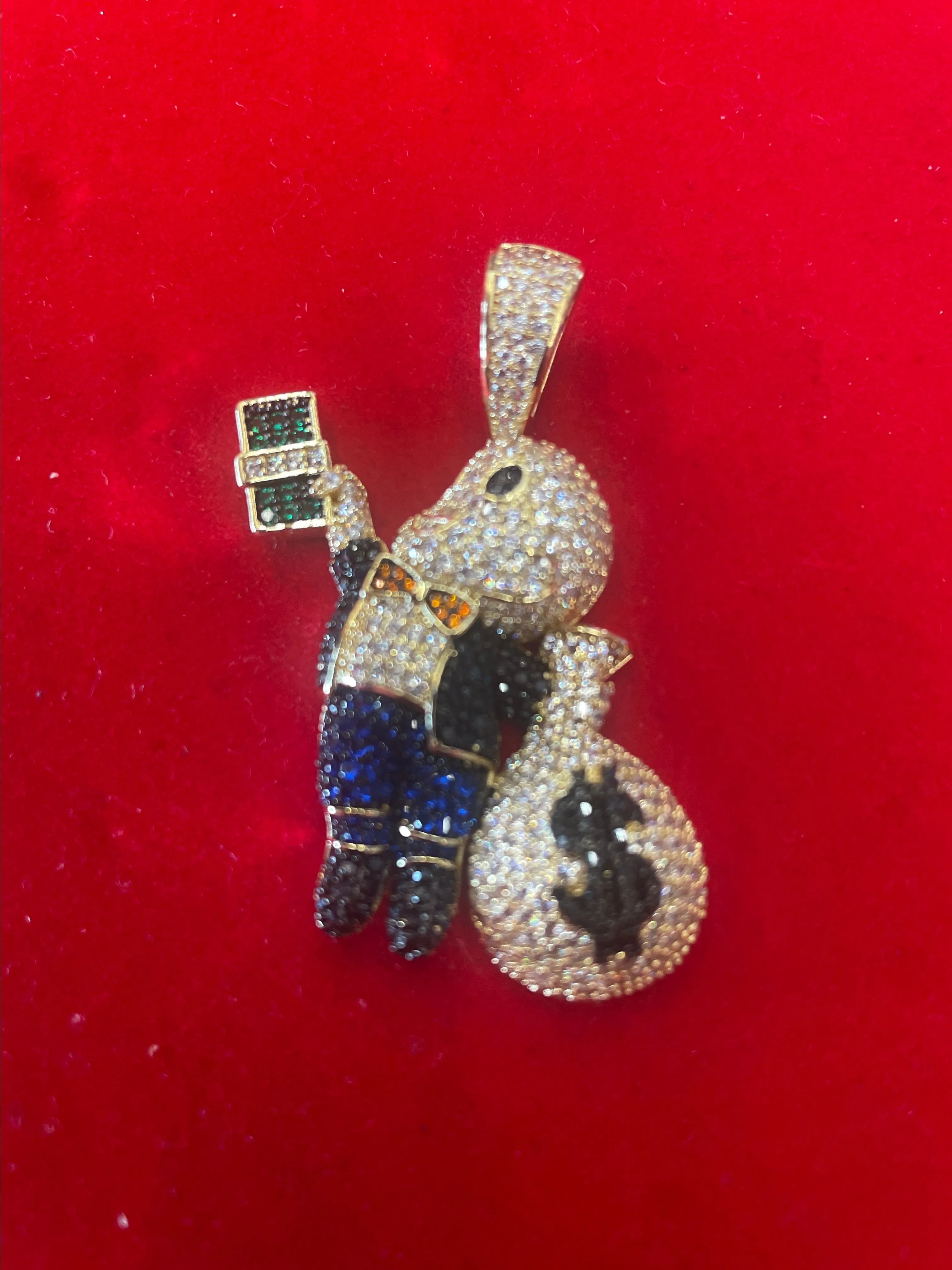 Product image for Richie Bling Pendant – Gold Filled with VVSCZ, Cash Stack & Money Bag Drip