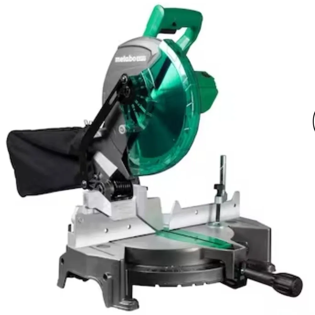Product image for Metabo HPT 10-Inch Miter Saw | Single Bevel | Compound | 15-Amp Motor | C10FCGS