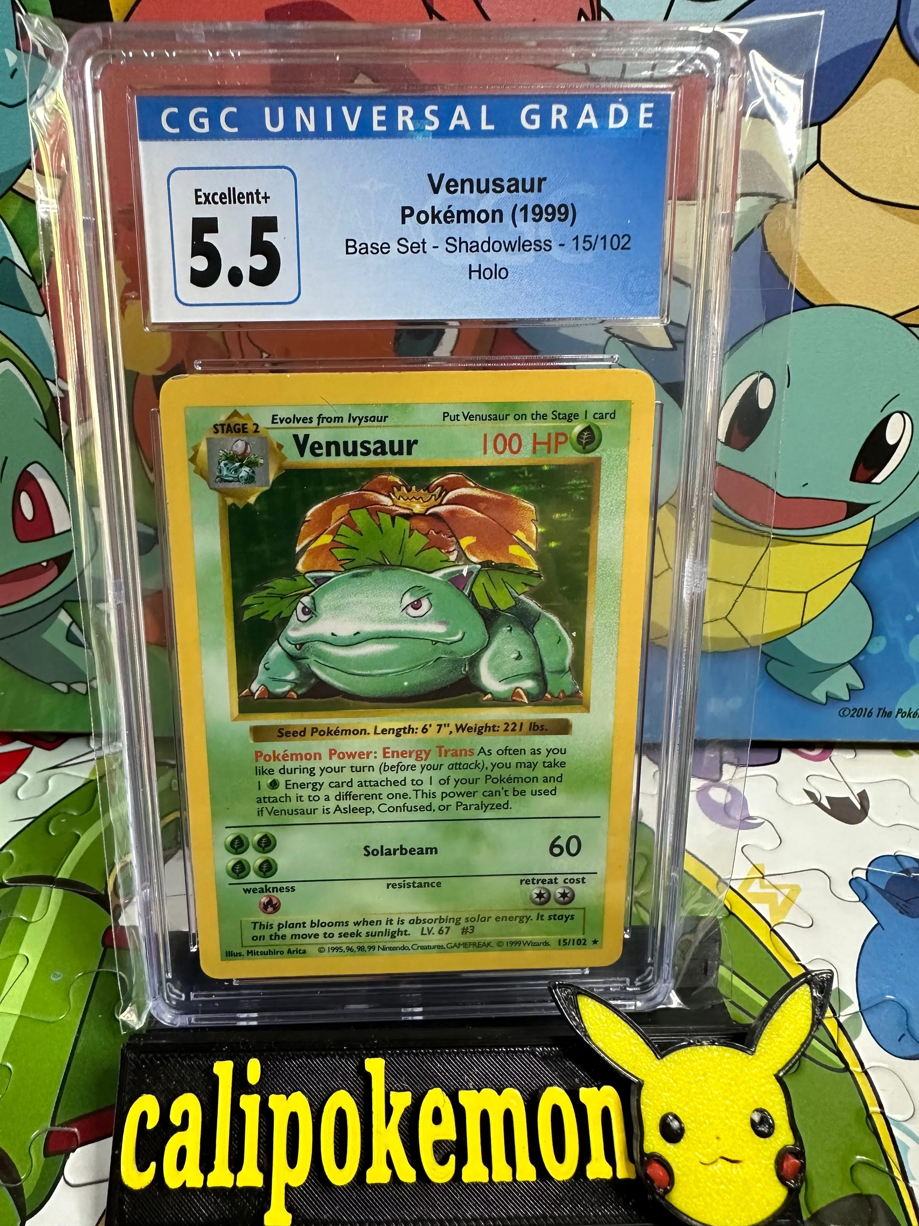 Product image for Venusaur 15/102 shadowless CGC 5.5
