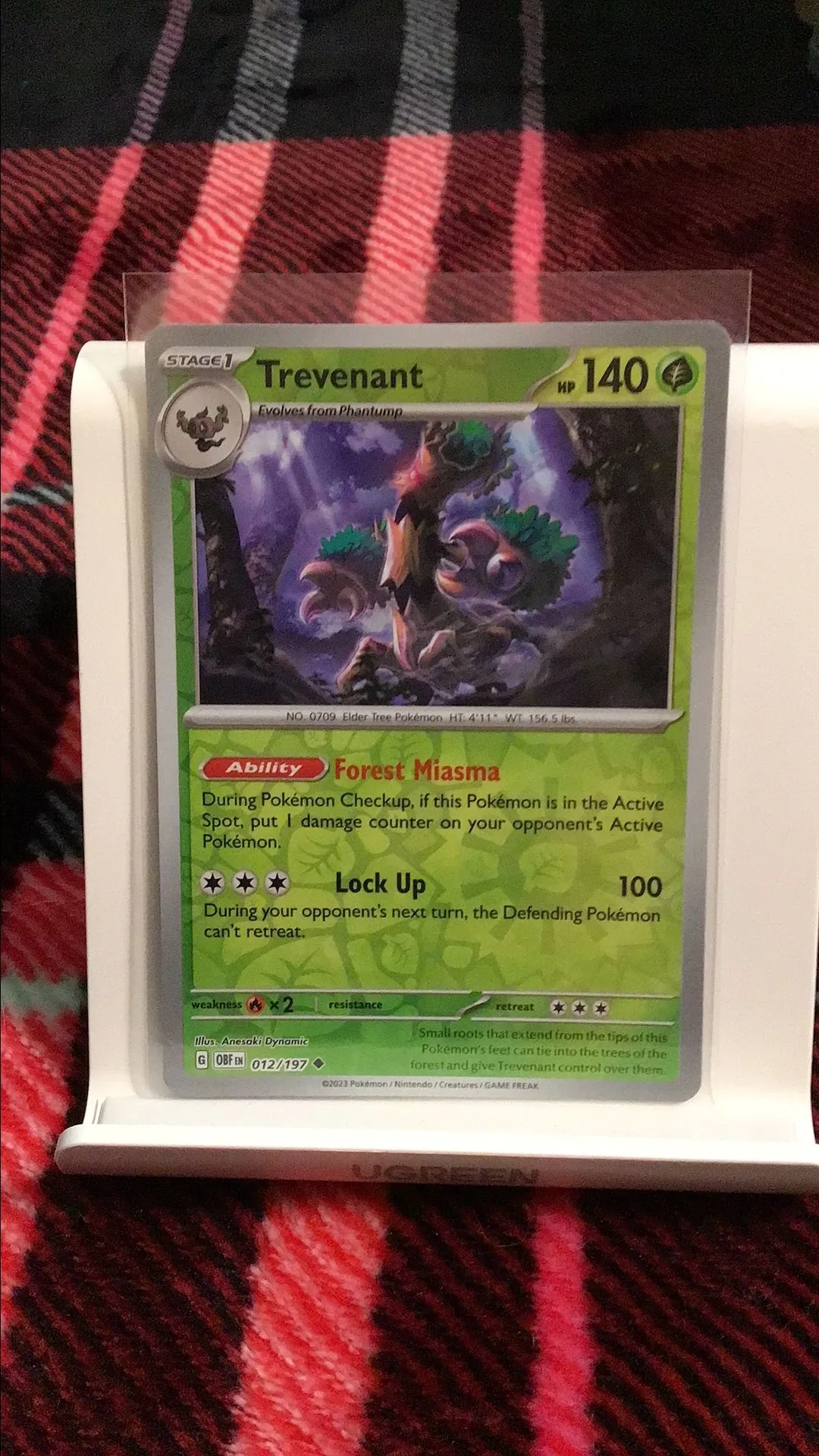 Product image for Trevenant reverse Holo obsidian flames