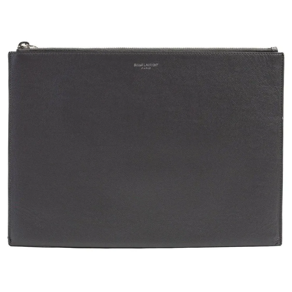 Product image for Saint Laurent Tablet Holder Clutch + COA 
Grain De Poudre Zipped Tablet Holder Black