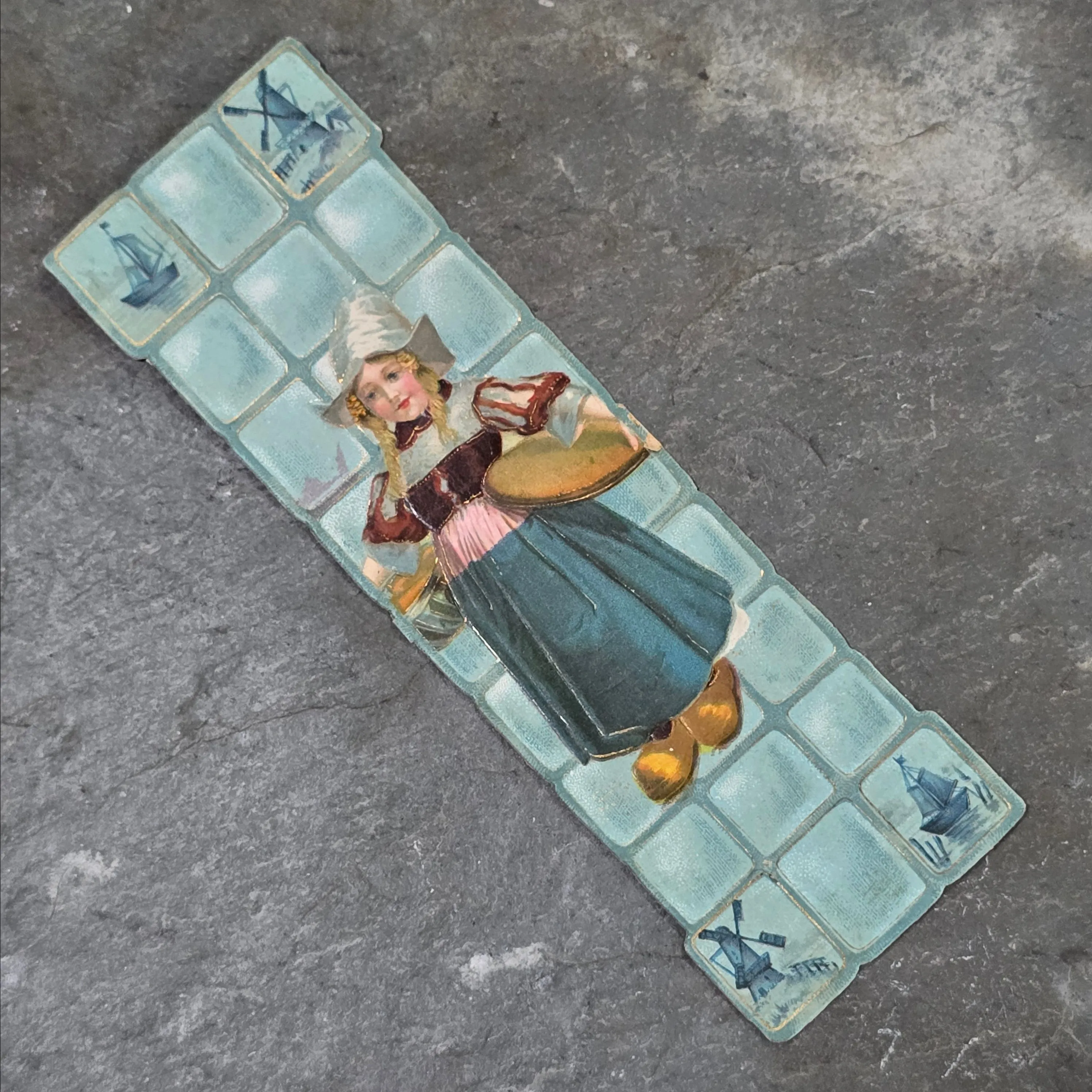 Product image for Winter & Co. Master Player Piano Antique Pianos Advertising Victorian Trade Card Dutch Girl Bookmark (WN-27-O)