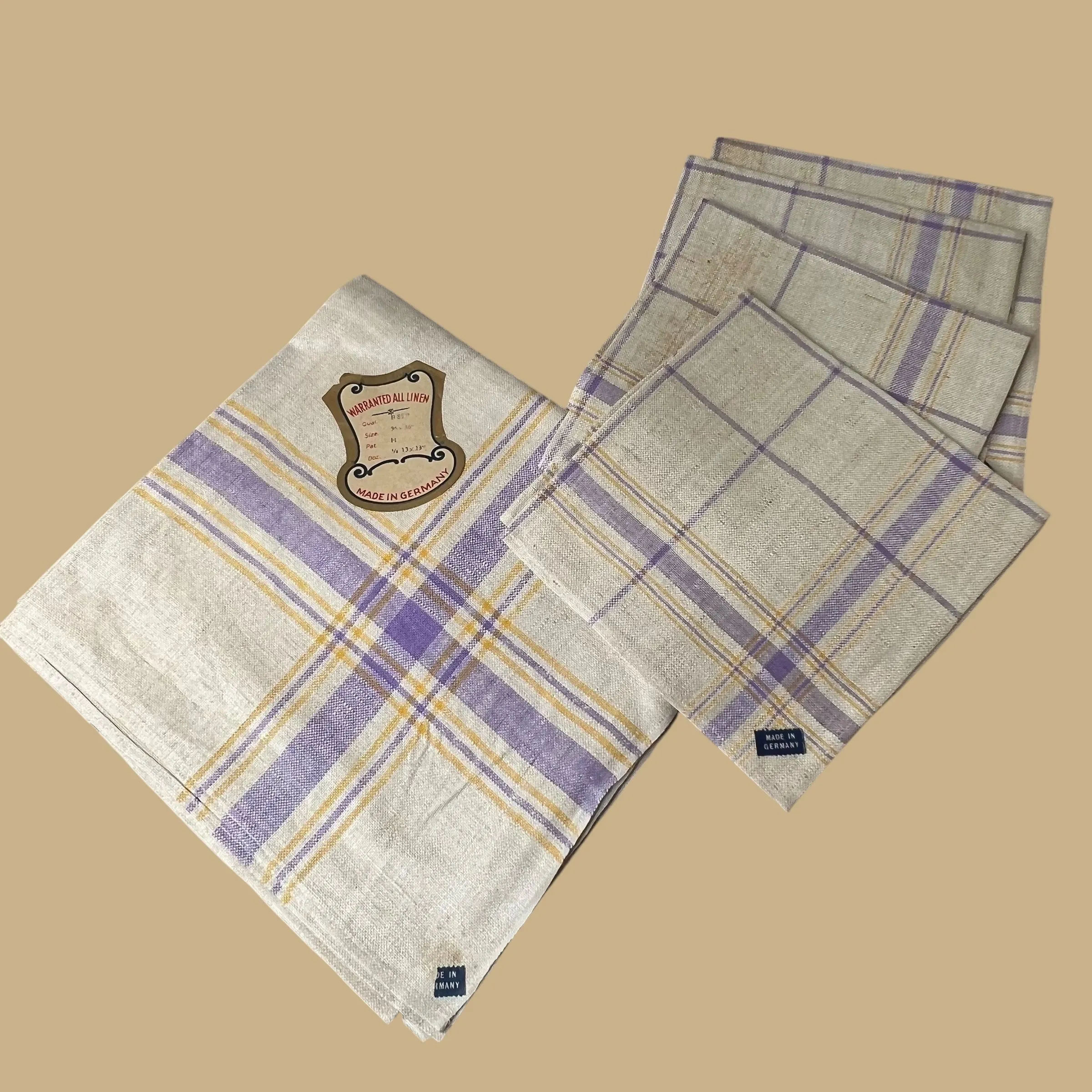 Product image for 024 NOS linen tablecloth for napkins made in Germany