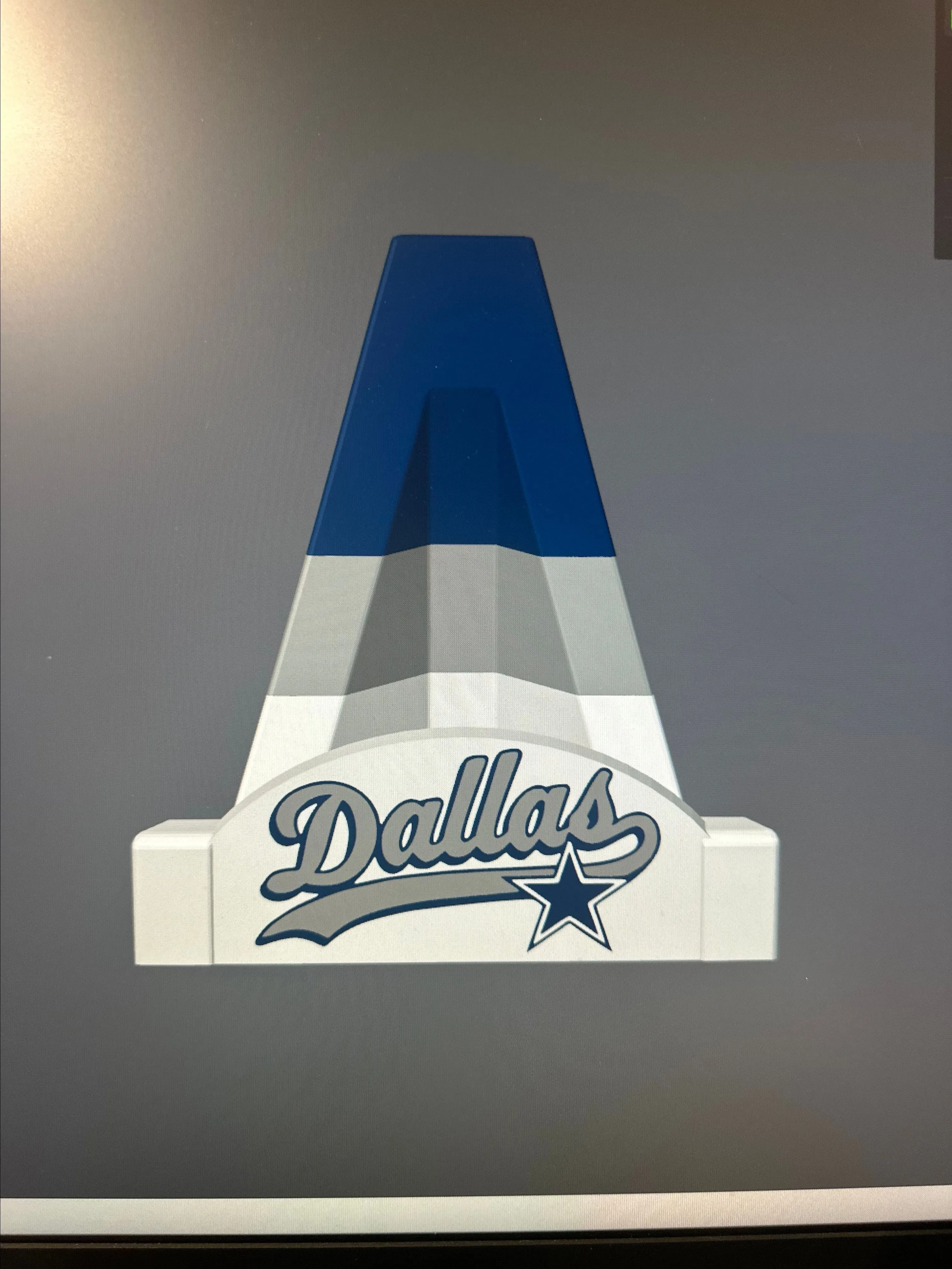 Product image for 3D printed Dallas Cowboy stand - stripes