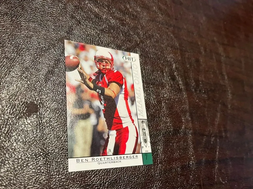 Product image for 2004 Sage Hit Ben Roethlisberger RC card #7. Items pictured are the items you will receive. Thanks